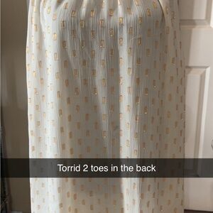 Torrid Cream and Gold Maxi Skirt